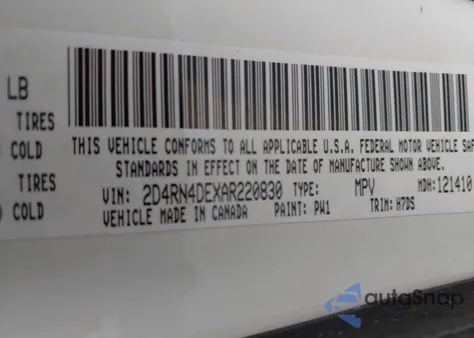 2010 Dodge Grand Caravan Se z USA, uszkodzony, nr VIN 2D4RN4DEXAR220830